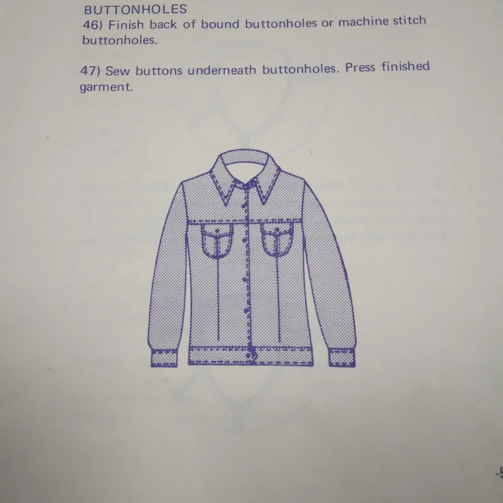 STRETCH & SEW 1065 Bust 28-42 Jeans Jacket